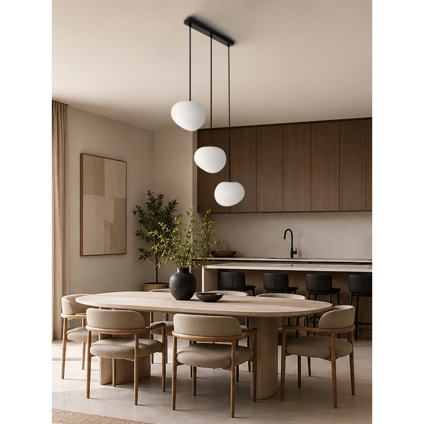 BRILAGI - Lampadario a cavo PEBBLES 3xE27/40W/230V nero