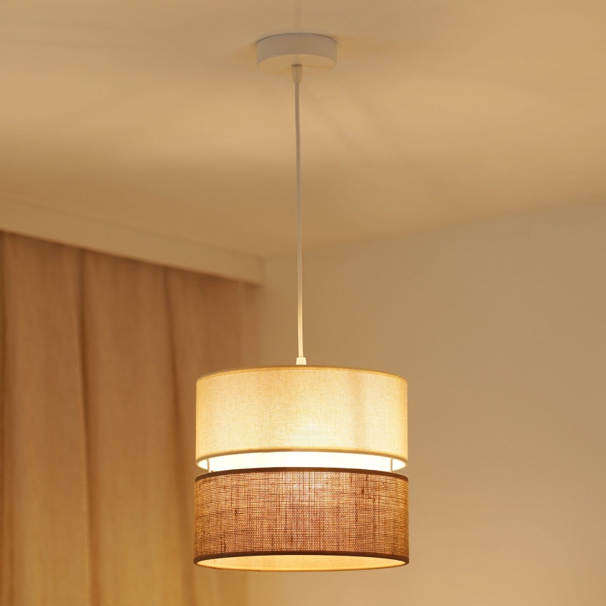Brilagi - Lampadario a cavo ROYAL YUTE 1xE27/15W/230V diam. 25 cm beige/crema