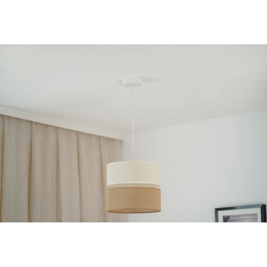 Brilagi - Lampadario a cavo ROYAL YUTE 1xE27/15W/230V diam. 25 cm beige/crema