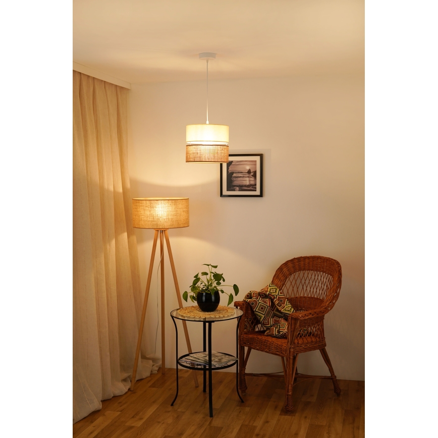 Brilagi - Lampadario a cavo ROYAL YUTE 1xE27/15W/230V diam. 25 cm beige/crema