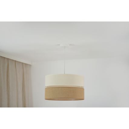 Brilagi - Lampadario a cavo ROYAL YUTE 1xE27/15W/230V diam. 40 cm beige/crema