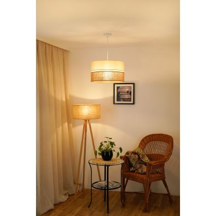 Brilagi - Lampadario a cavo ROYAL YUTE 1xE27/15W/230V diam. 40 cm beige/crema