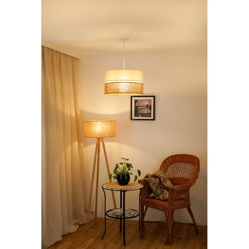 Brilagi - Lampadario a cavo ROYAL YUTE 1xE27/15W/230V diam. 40 cm beige/crema