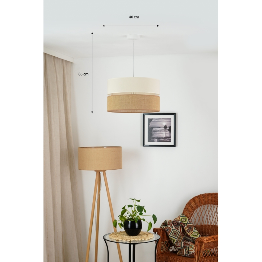 Brilagi - Lampadario a cavo ROYAL YUTE 1xE27/15W/230V diam. 40 cm beige/crema
