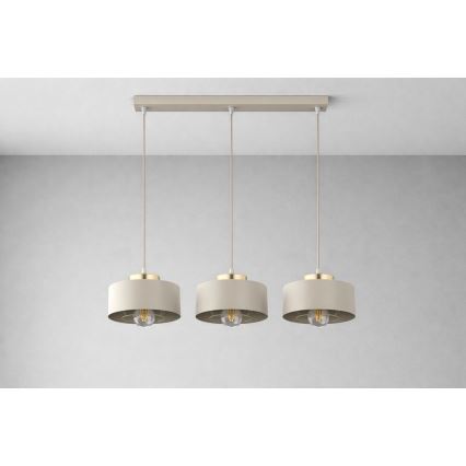 Brilagi - Lampadario a cavo SPRING 3xE27/60W/230V beige/oro
