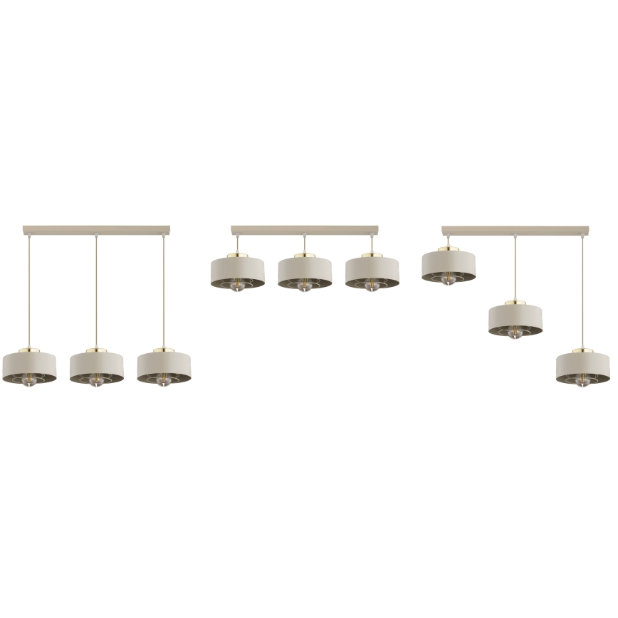 Brilagi - Lampadario a cavo SPRING 3xE27/60W/230V beige/oro