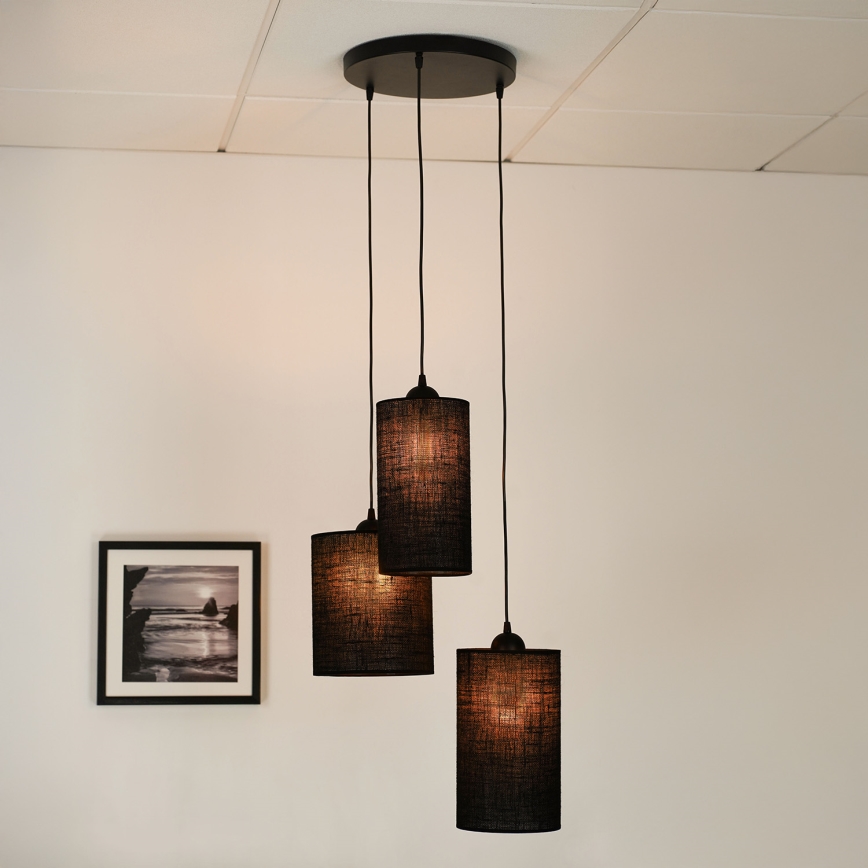 Brilagi - Lampadario a cavo TUBES 3xE27/15W/230V nero