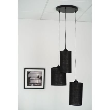 Brilagi - Lampadario a cavo TUBES 3xE27/15W/230V nero