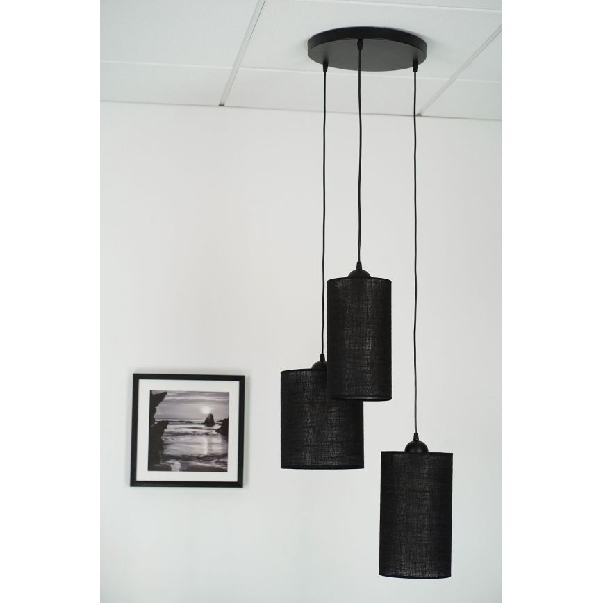 Brilagi - Lampadario a cavo TUBES 3xE27/15W/230V nero