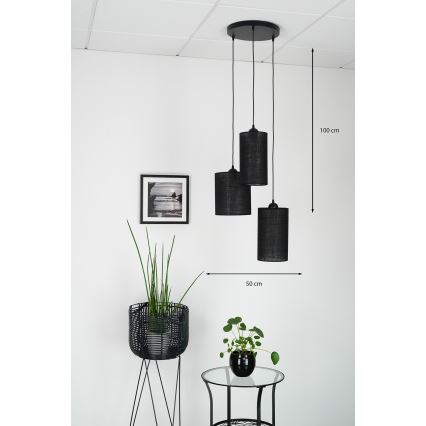 Brilagi - Lampadario a cavo TUBES 3xE27/15W/230V nero