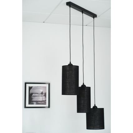 Brilagi - Lampadario a cavo TUBES 3xE27/15W/230V nero