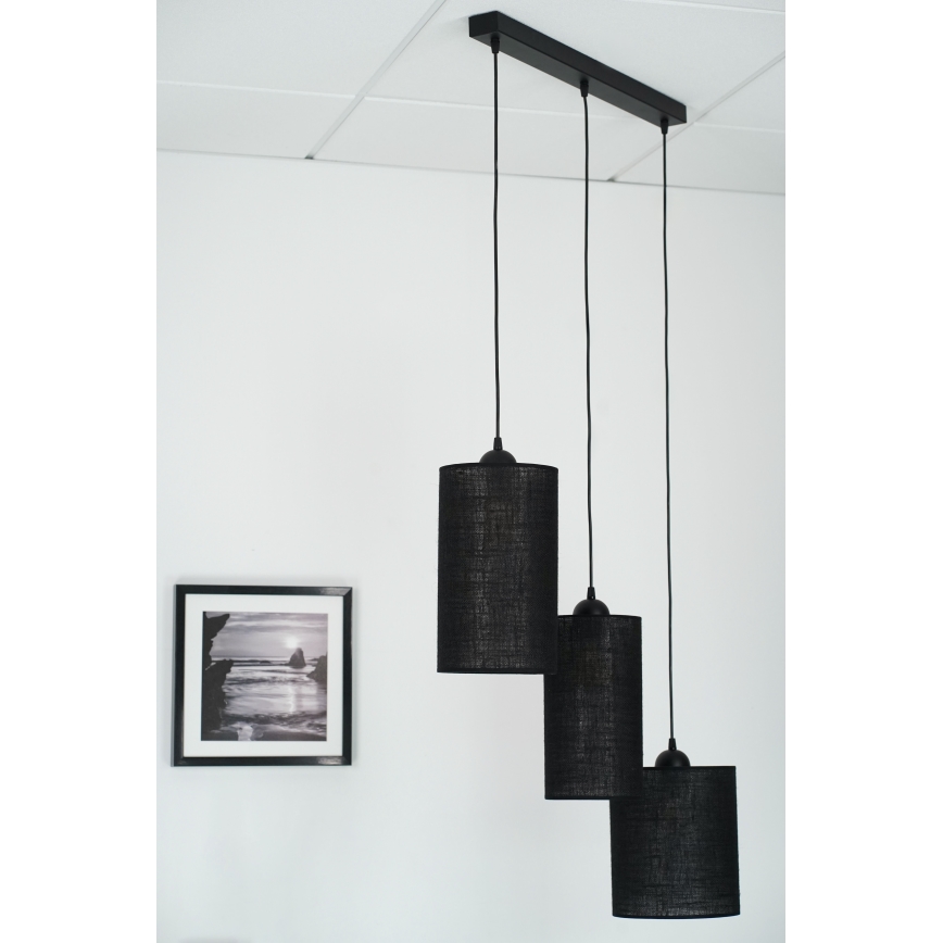 Brilagi - Lampadario a cavo TUBES 3xE27/15W/230V nero
