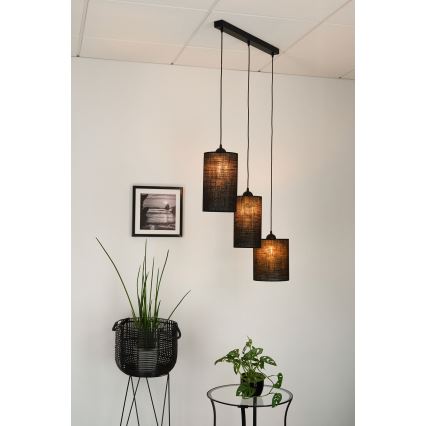 Brilagi - Lampadario a cavo TUBES 3xE27/15W/230V nero