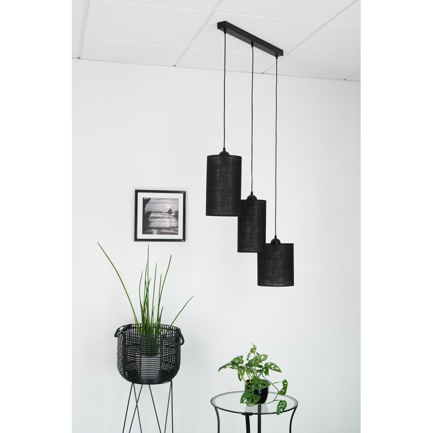 Brilagi - Lampadario a cavo TUBES 3xE27/15W/230V nero