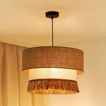 Brilagi - Lampadario a cavo WINNETOU BOHO 1xE27/15W/230V diam. 45 cm marrone/crema