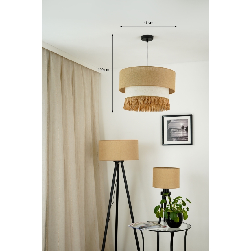 Brilagi - Lampadario a cavo WINNETOU BOHO 1xE27/15W/230V diam. 45 cm marrone/crema