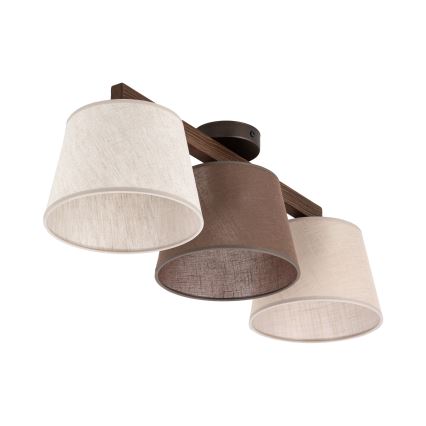 Brilagi - Lampadario a montaggio superficiale LATTE SABIA 3xE27/60W/230V pino/mix