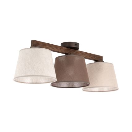 Brilagi - Lampadario a montaggio superficiale LATTE SABIA 3xE27/60W/230V pino/mix