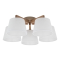 Brilagi - Lampadario a montaggio superficiale LATTE SABIA 5xE27/60W/230V pino/bianco