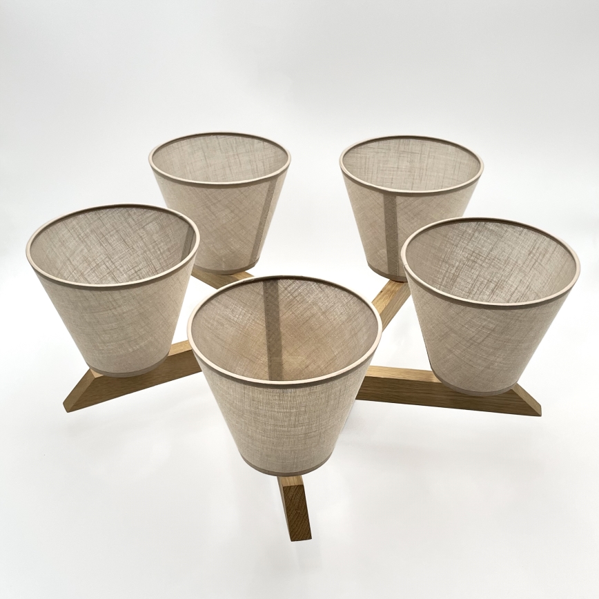 Brilagi - Lampadario a plafone ANTHONY 5xE14/40W/230V quercia/beige