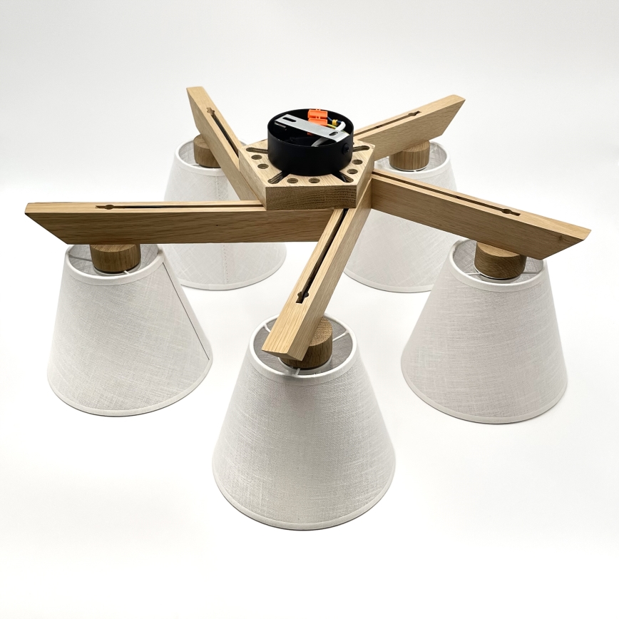 Brilagi - Lampadario a plafone ANTHONY 5xE14/40W/230V quercia/bianco
