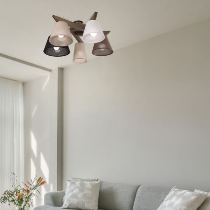 Brilagi - Lampadario a plafone ANTHONY 5xE14/40W/230V quercia
