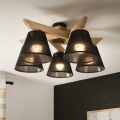 Brilagi - Lampadario a plafone ANTHONY 5xE14/40W/230V quercia/nero