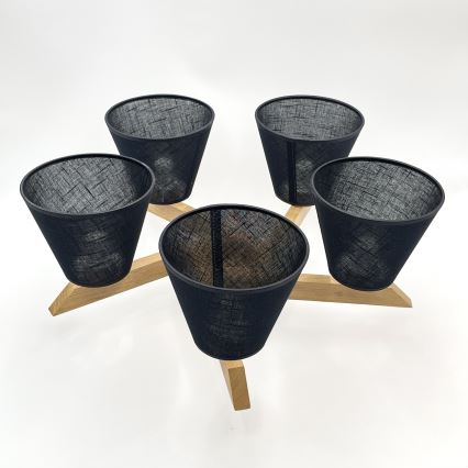 Brilagi - Lampadario a plafone ANTHONY 5xE14/40W/230V quercia/nero