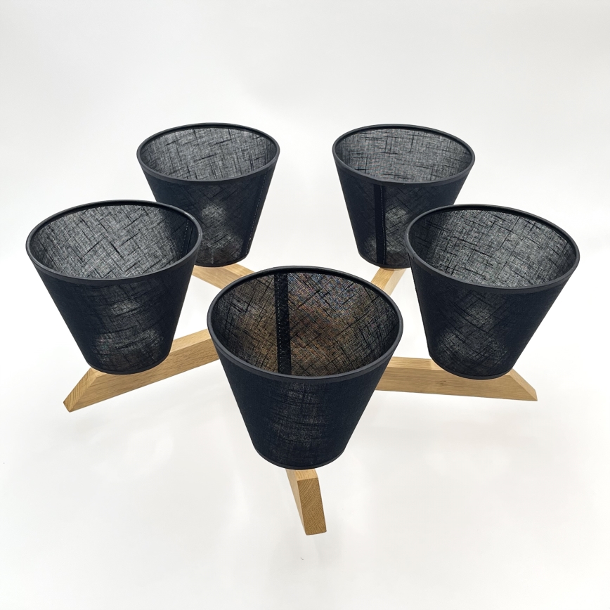 Brilagi - Lampadario a plafone ANTHONY 5xE14/40W/230V quercia/nero