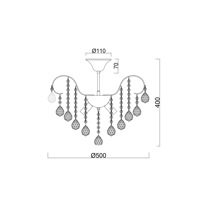 Brilagi - Lampadario a plafone CRYSTAL 6xE14/60W/230V bronzo
