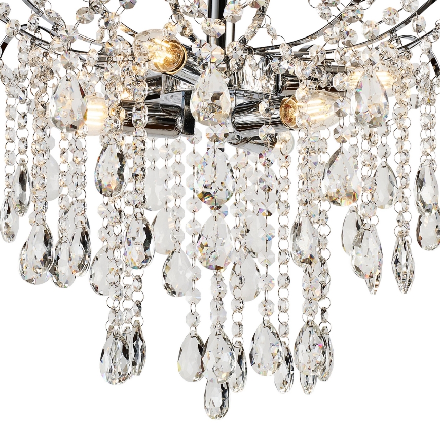 Brilagi - Lampadario a plafone CRYSTAL 6xE14/60W/230V cromo lucido