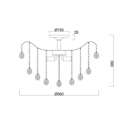 Brilagi - Lampadario a plafone CRYSTAL 6xE14/60W/230V cromo lucido