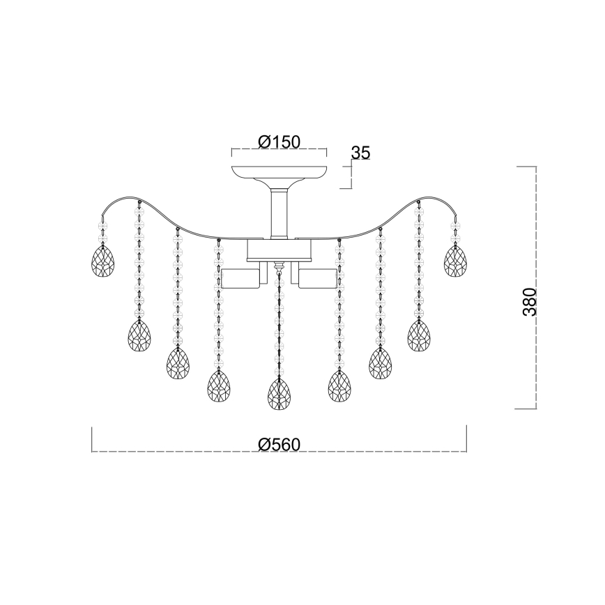 Brilagi - Lampadario a plafone CRYSTAL 6xE14/60W/230V cromo lucido