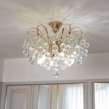 Brilagi - Lampadario a plafone CRYSTAL 6xE14/60W/230V oro