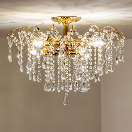 Brilagi - Lampadario a plafone CRYSTAL 6xE14/60W/230V oro