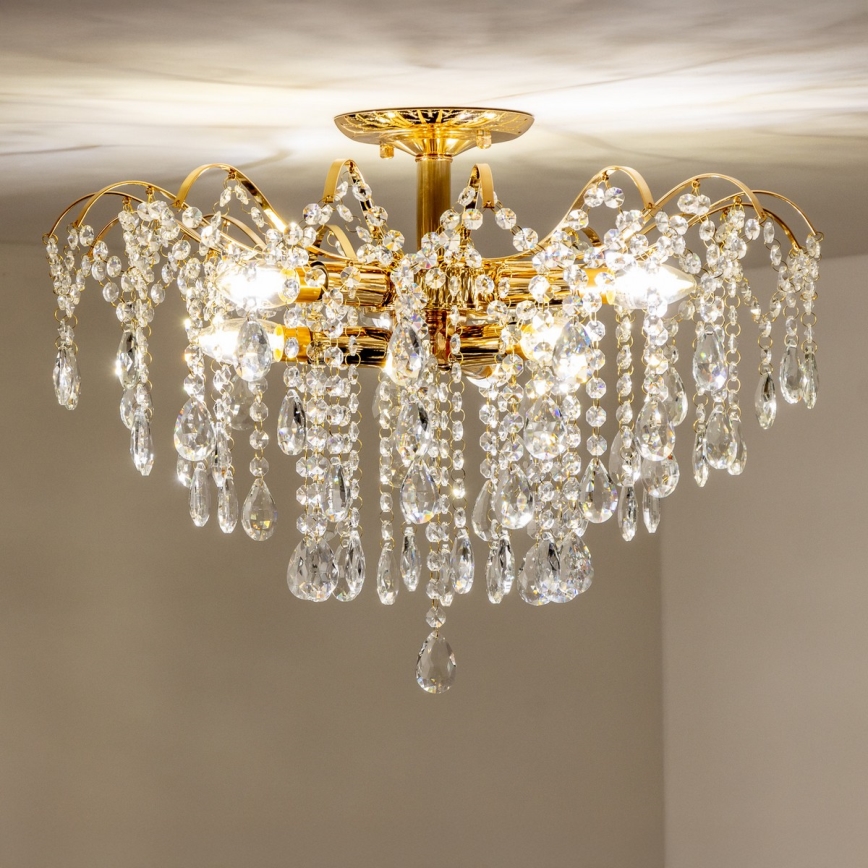 Brilagi - Lampadario a plafone CRYSTAL 6xE14/60W/230V oro