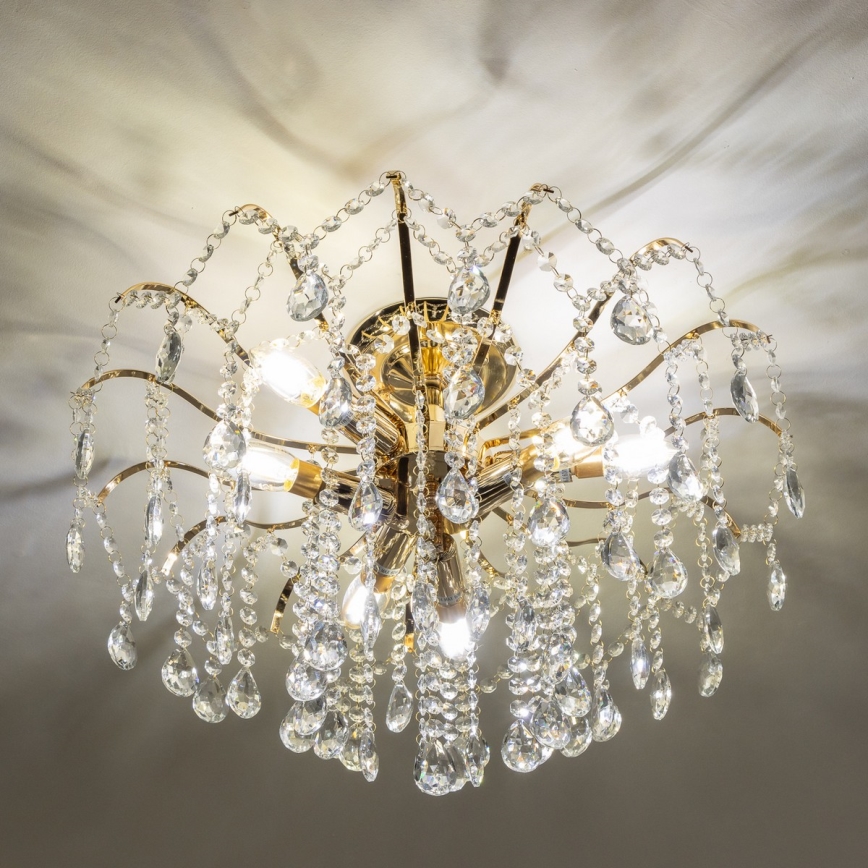 Brilagi - Lampadario a plafone CRYSTAL 6xE14/60W/230V oro