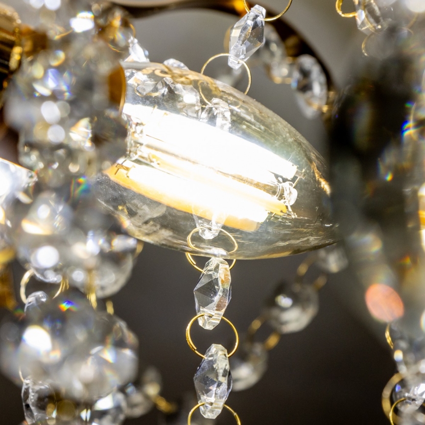 Brilagi - Lampadario a plafone CRYSTAL 6xE14/60W/230V oro