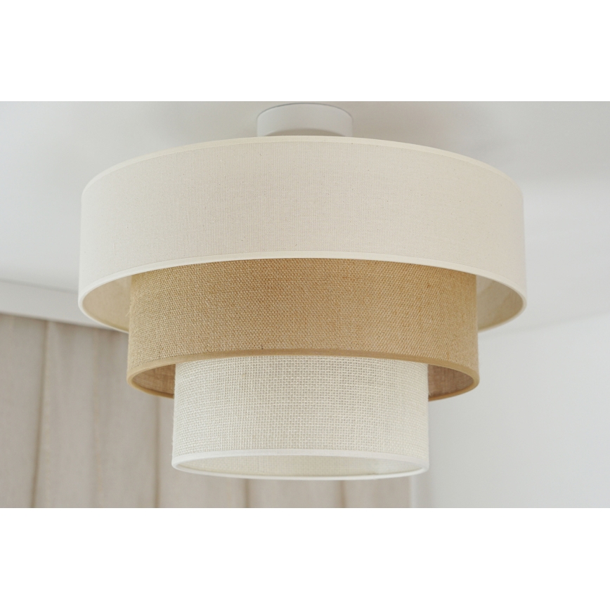 Brilagi - Lampadario a plafone DENVER LUNETA 1xE27/15W/230V diametro 45 cm beige/marrone/color crema