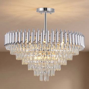 BRILAGI - Lampadario a plafone ECLIPSE 12xE14/10W/230V Ø 78 cm argento