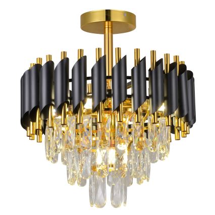 Brilagi - Lampadario a plafone ECLIPSE 5xE14/10W/230V Ø 38 cm nero/oro