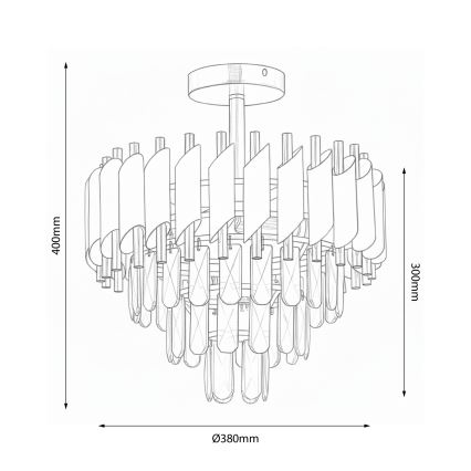 Brilagi - Lampadario a plafone ECLIPSE 5xE14/10W/230V Ø 38 cm nero/oro