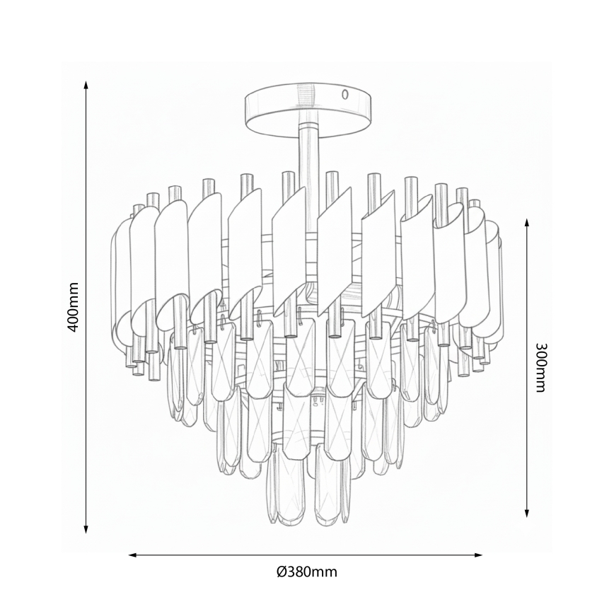 Brilagi - Lampadario a plafone ECLIPSE 5xE14/10W/230V Ø 38 cm nero/oro