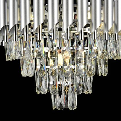 Brilagi - Lampadario a plafone ECLIPSE 7xE14/10W/230V Ø 48 cm, finitura argento