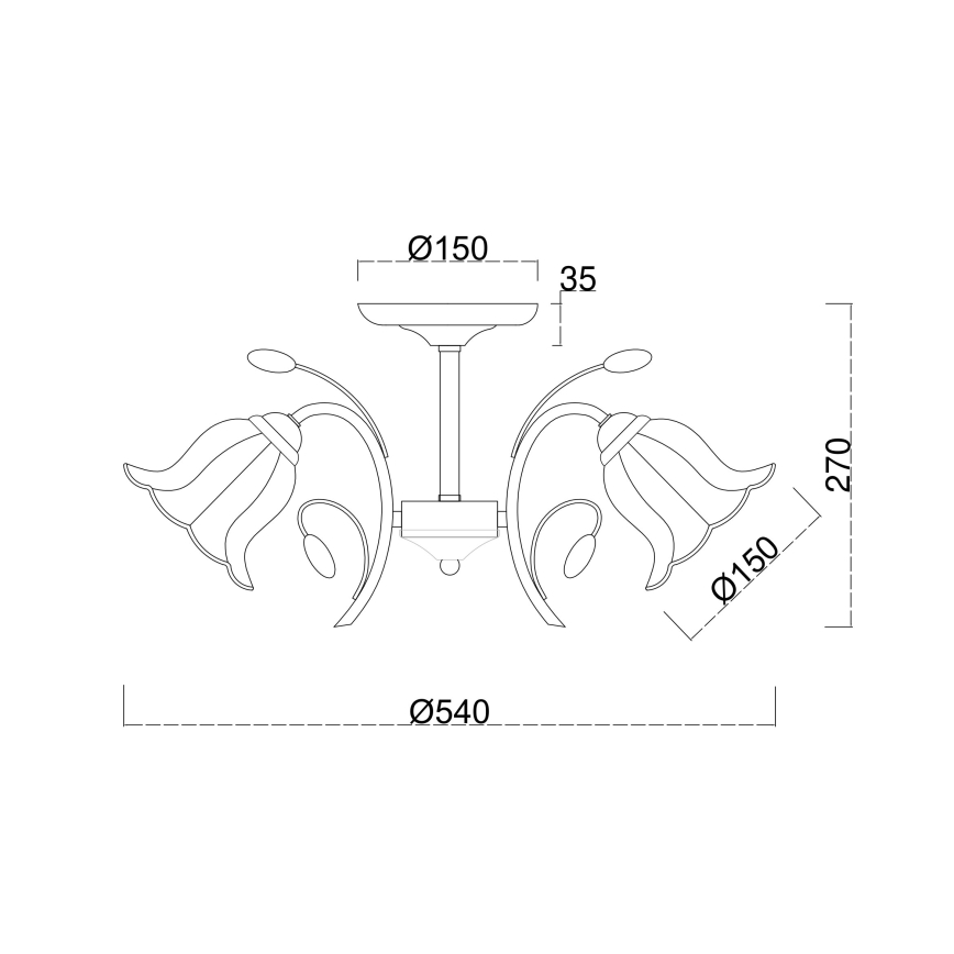 Brilagi - Lampadario a plafone FLORA 3xE14/60W/230V bronzo