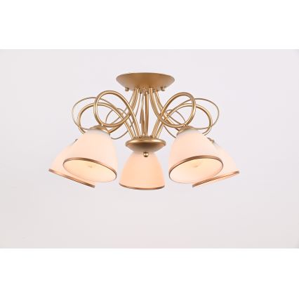 Brilagi - Lampadario a plafone FRED 5xE27/60W/230V Ø 59 cm oro