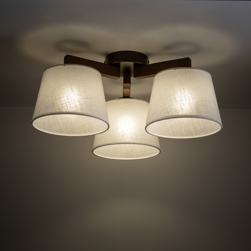 Brilagi - Lampadario a plafone LATTE 3xE27/15W/230V pino/beige
