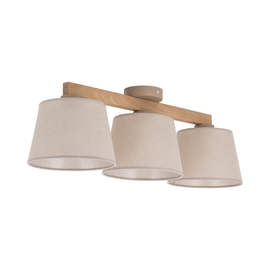 Brilagi - Lampadario a plafone LATTE SABIA 3xE27/15W/230V pino/beige