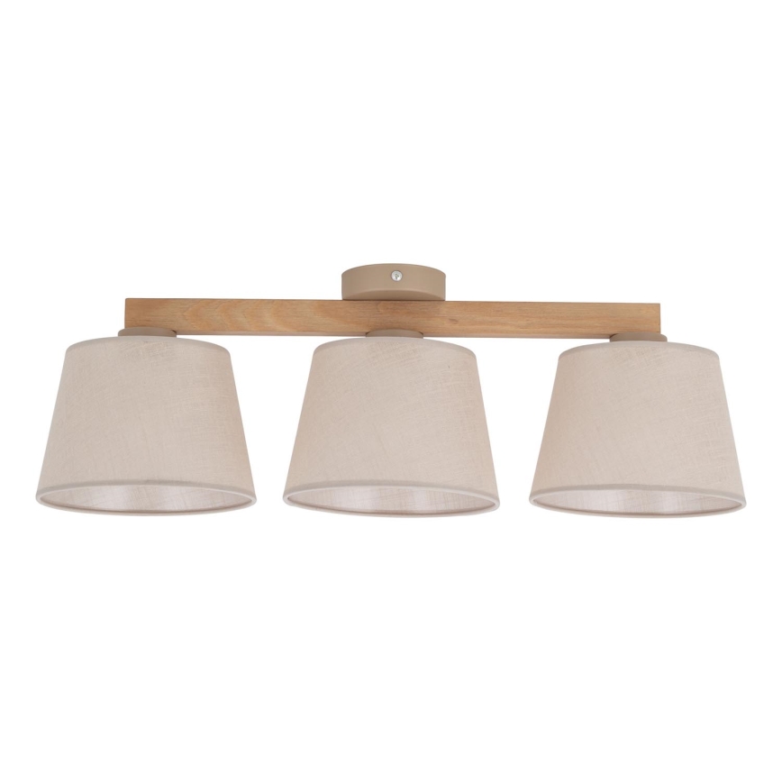 Brilagi - Lampadario a plafone LATTE SABIA 3xE27/60W/230V pino/beige