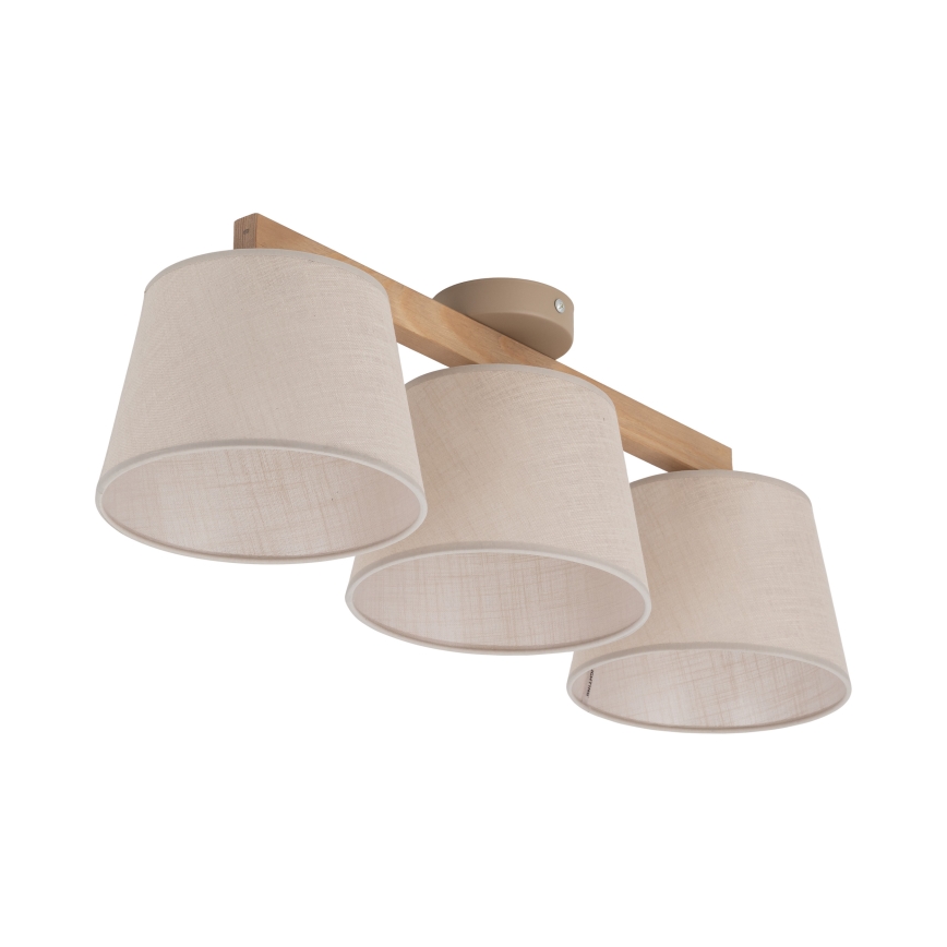 Brilagi - Lampadario a plafone LATTE SABIA 3xE27/60W/230V pino/beige